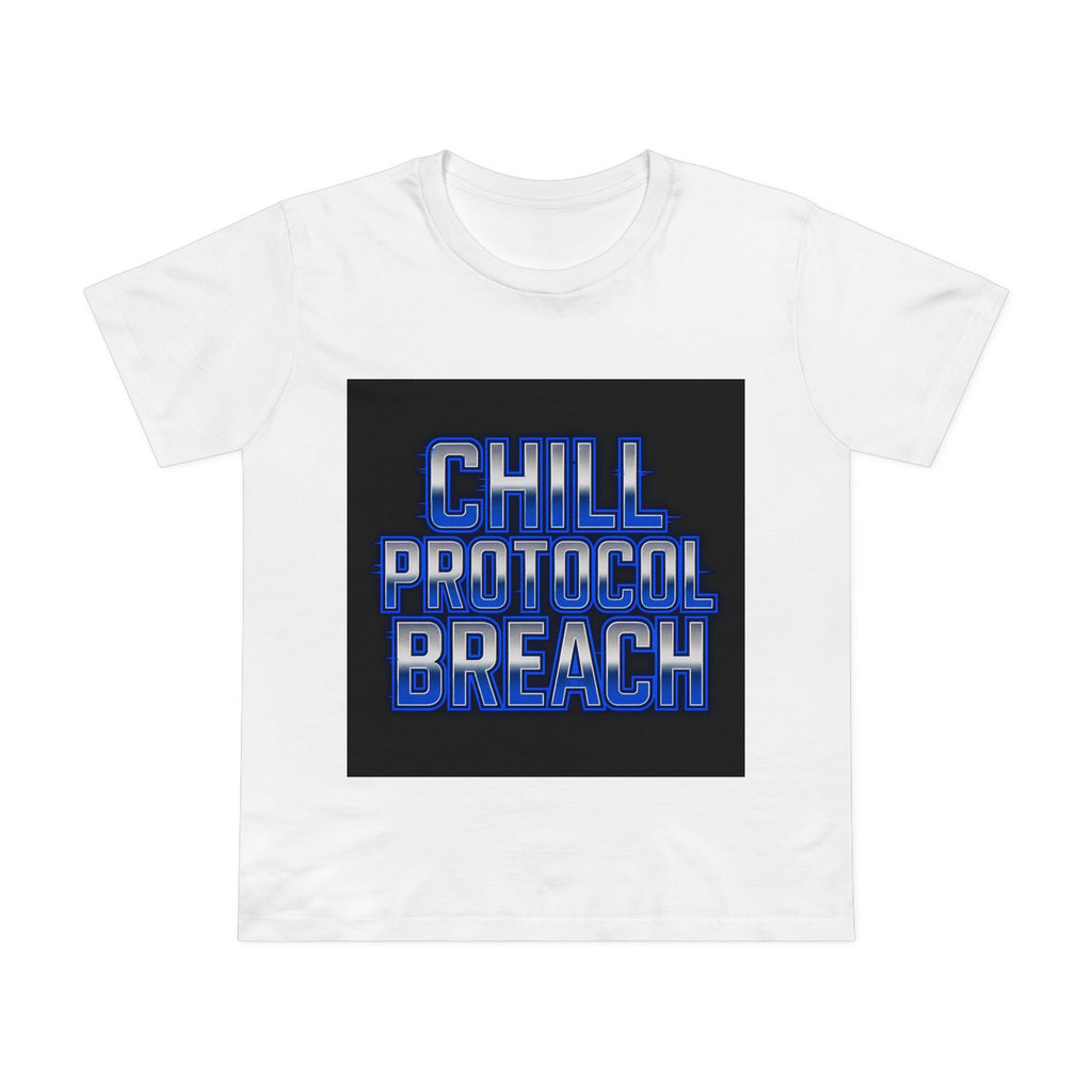 Chill Protocol Breach Women's Graphic Tee By Zero Chill Co DROP 001 - Relaxed Vibe for Casual Days