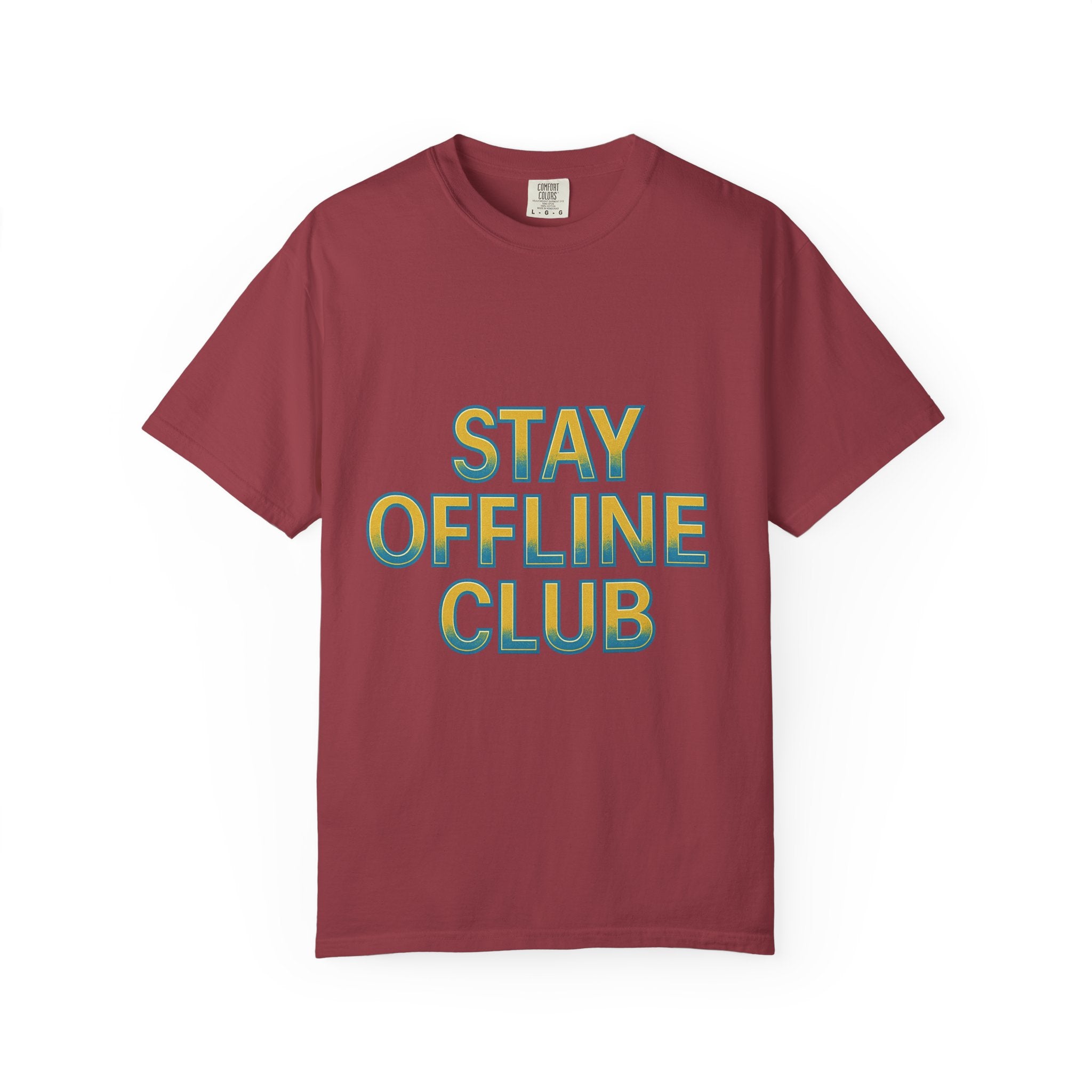 Stay Offline Club Unisex Garment-Dyed T-shirt By Zero Chill Co Drop001 - Casual Relaxed Fit Tee for Digital Detox Lovers